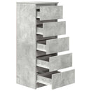 skænk med skuffer 37,5x35x99 cm konstrueret træ betongrå