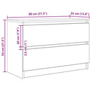tv-bord 80x35x54 cm konstrueret træ hvid