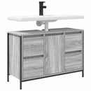 håndvaskskab med skuffer 90x34,5x60 cm grå sonoma-eg