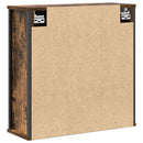 vægskab til badeværelse med spejl 60x21x60 cm røget egetræ