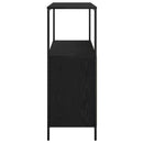 badeværelsesskab med hylder 76,5x35x95 cm sort egetræsfarve