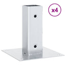 stolpefødder firkantet 4 stk. 46x46 mm galvaniseret stål