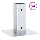 stolpefødder firkantet 4 stk. 51x51 mm galvaniseret stål