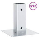 stolpefødder firkantet 12 stk. 51x51 mm galvaniseret stål