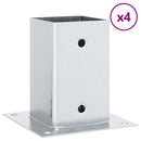 stolpefødder firkantet 4 stk. 81x81 mm galvaniseret stål