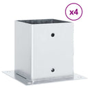 stolpefødder firkantet 4 stk. 101x101 mm galvaniseret stål