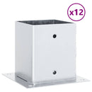 stolpefødder firkantet 12 stk. 101x101 mm galvaniseret stål