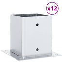 stolpefødder firkantet 12 stk. 121x121 mm galvaniseret stål