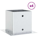 stolpefødder firkantet 4 stk. 141x141 mm galvaniseret stål