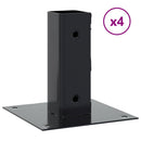 stolpefødder firkantet 4 stk. 51x51 mm pulverlakeret stål