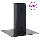 stolpefødder firkantet 12 stk. 51x51 mm pulverlakeret stål