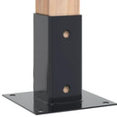 stolpefødder firkantet 12 stk. 61x61 mm pulverlakeret stål