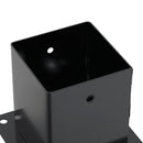 stolpefødder firkantet 4 stk. 121x121 mm pulverlakeret stål