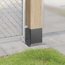stolpefødder firkantet 12 stk. 121x121 mm pulverlakeret stål