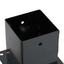 stolpefødder firkantet 12 stk. 121x121 mm pulverlakeret stål