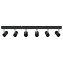 Loftsspot med spotlights Sort 73 x 6,5 x 11,5 cm Metal