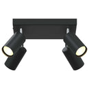 Loftsspot med spotlights Sort 26 x 26 x 16 cm Metal