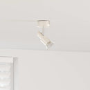 Loftsspot med spotlights Nikkel 8 x 8 x 10,5 cm Stål