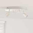 Loftsspot med spotlights Nikkel 29 x 29 x 11 cm Stål og Glas