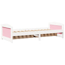 daybed med to skuffer uden madras IRUN hvid og lyserød 90x200cm