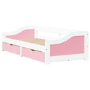 daybed med to skuffer uden madras IRUN hvid og lyserød 90x200cm