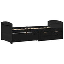 daybed med 5 skuffer uden madras IRUN sort 90x200 cm