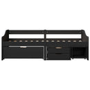 daybed med tre skuffer uden madras IRUN sort 90x200 cm