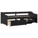 daybed med tre skuffer uden madras IRUN sort 90x200 cm