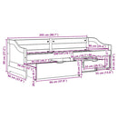daybed med tre skuffer uden madras IRUN sort 90x200 cm