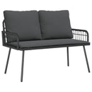 Havebænk med pude Antracit 114 x 64 x 90cm Stål