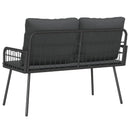 Havebænk med pude Antracit 114 x 64 x 90cm Stål