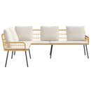 Sofa med pude Natur 173 x 231 x 90 cm Stål