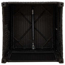 havestol med lænefunktion og sidebord polyrattan sort