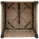 havestol med lænefunktion og sidebord polyrattan beige