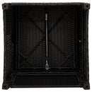 havestol med lænefunktion og sidebord polyrattan sort