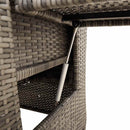 havestol med lænefunktion og sidebord polyrattan grå
