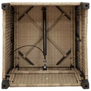 havestol med lænefunktion og sidebord polyrattan beige