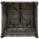 havestol med lænefunktion og sidebord polyrattan grå