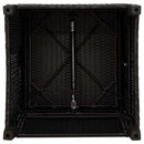 havestol med lænefunktion og sidebord polyrattan sort
