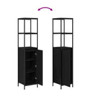 Badeværelsesmøbel sæt med hylde 5 pcs Sort eg Konstrueret træ