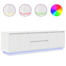 tv-bord med LED-lys 160,5x41x50 cm hvid