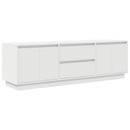 tv-bord med LED-lys 160,5x41x50 cm hvid