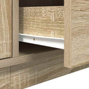 tv-bord med LED-lys 160,5x41x50 cm sonoma-eg
