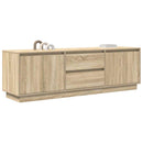tv-bord med LED-lys 160,5x41x50 cm sonoma-eg