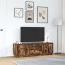 tv-bord med LED-lys 160,5x41x50 cm røget egetræsfarve