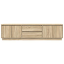 tv-bord med LED-lys 193,5x41x50 cm sonoma-eg