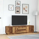 tv-bord med LED-lys 193,5x41x50 cm antikt træ
