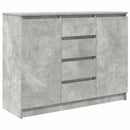 skænk med skuffer 100,5x35x76 cm konstrueret træ betongrå
