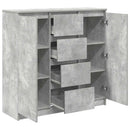 skænk med skuffer 100,5x35x98,5 cm konstrueret træ betongrå