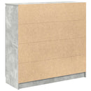 skænk med skuffer 100,5x35x98,5 cm konstrueret træ betongrå